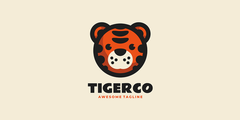 Logo kreskówki maskotki tygrysa - Obraz funkcji 1