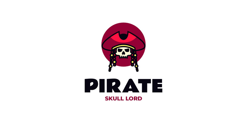 Skull Pirate Mascot Logo Design - Features Image 1