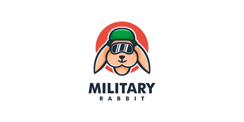 Królik wojskowy kreskówka logo - Obraz funkcji 1
