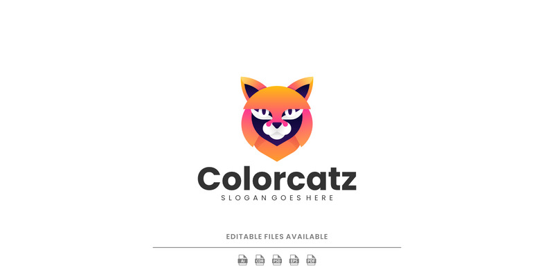 Modern Gradient Cat Logo Design - Features Image 1