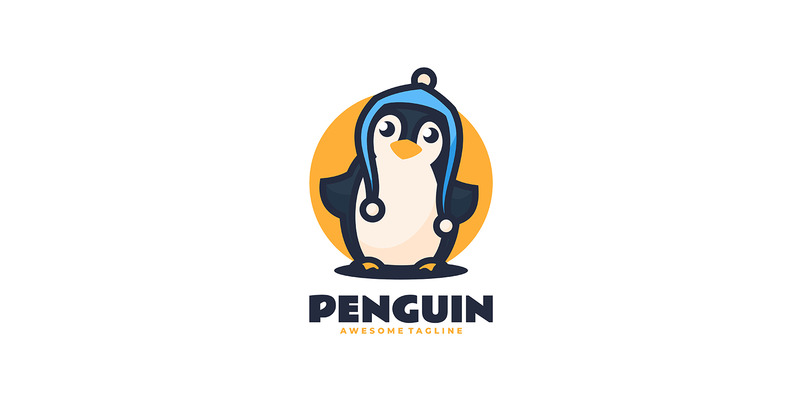 Penguin Hat Mascot Cartoon Logo - Features Image 1