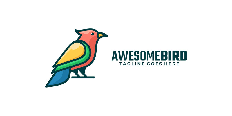 Awesome Bird Color Mascot Logo - Features Image 1