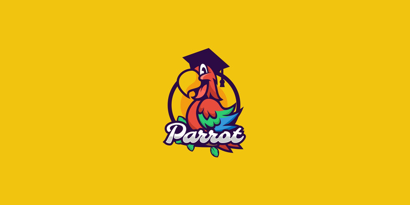 Logo de dessin animé perroquet mascotte - Caractéristiques de l’image 1