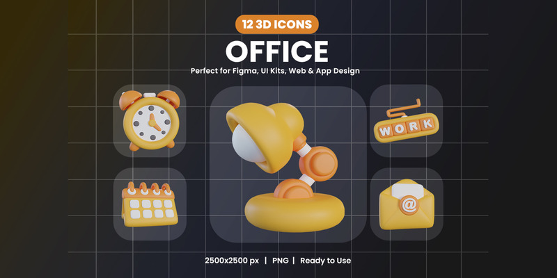 Office 3D Icon Pack Design - Features Image 1