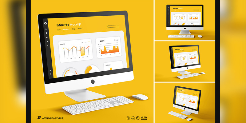 iMac Screen Mockup Sets Design - Features Image 1
