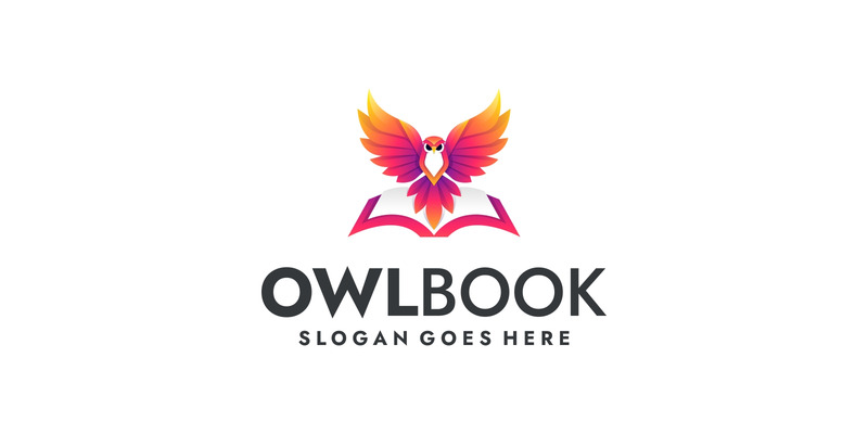 Gradient Modern Owl Book Logo Design - Features Image 1