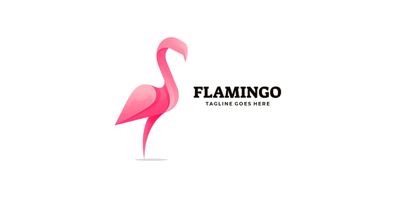 Logo vettoriale stile sfumato fenicottero - Caratteristiche Immagine 1