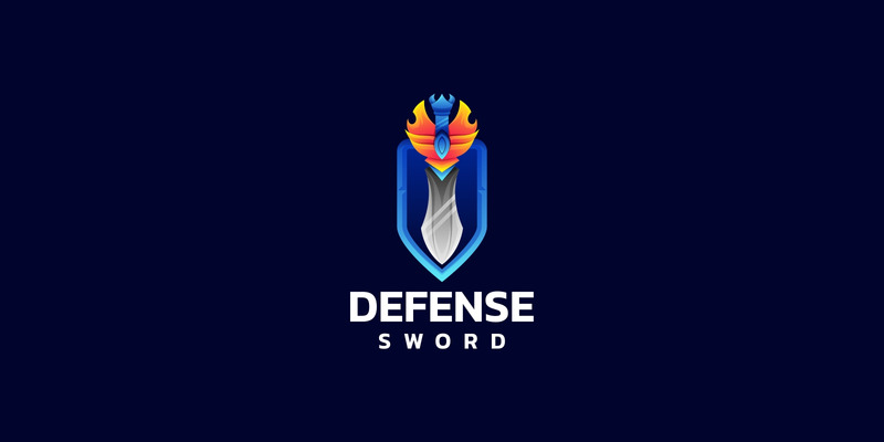 Logo de dégradé d'épée de défense - Caractéristiques de l’image 1