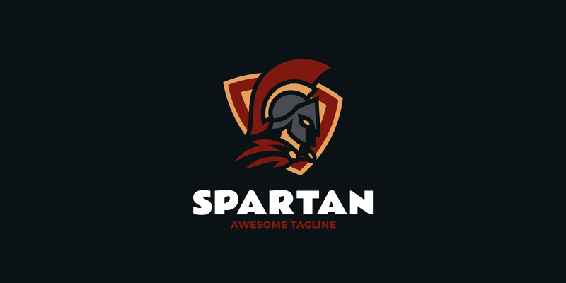 Spartan Warrior Shield Mascot Logo Design - Features Image 1