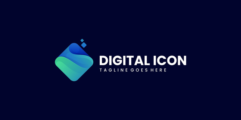 Digital ikon gradient logotyp stil - Features Image 1