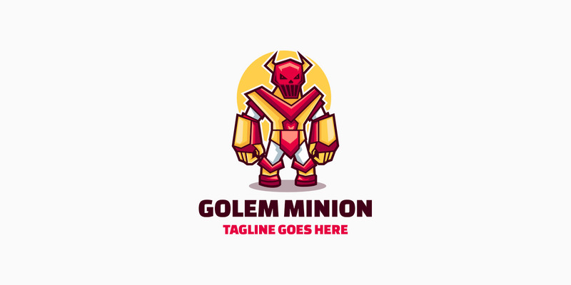 Golem Minion Mascot Cartoon Logo - Features Image 1