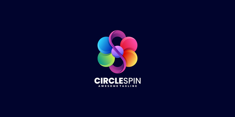 Logotipo colorido gradiente de rotação circular - Features Image 1