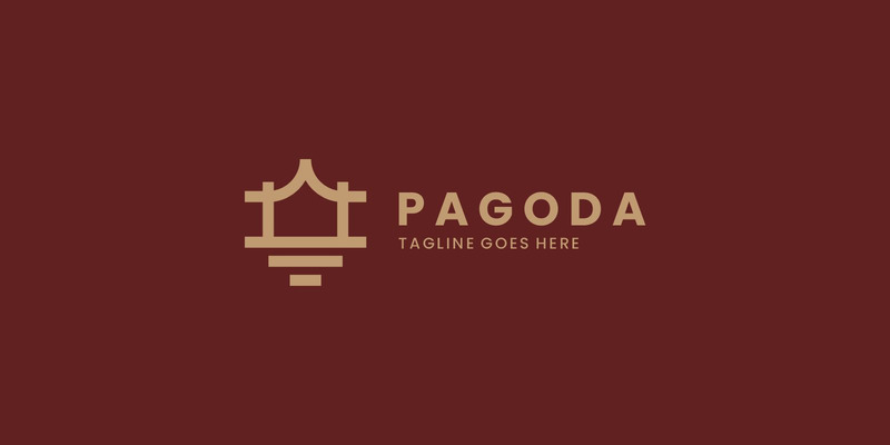 Pagoda Line Art Logotypstil - Features Image 1