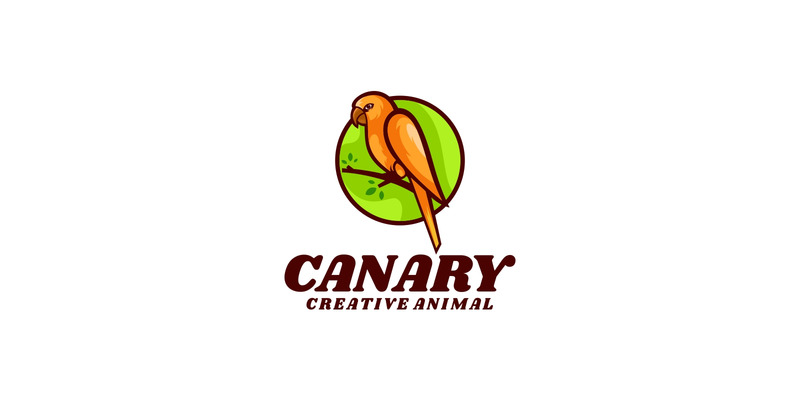 Logotipo de mascota simple de pájaro canario - Características Imagen 1