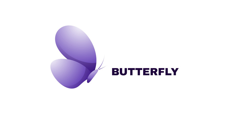 Szablon Logo Gradient Wektor Motyl - Obraz funkcji 1