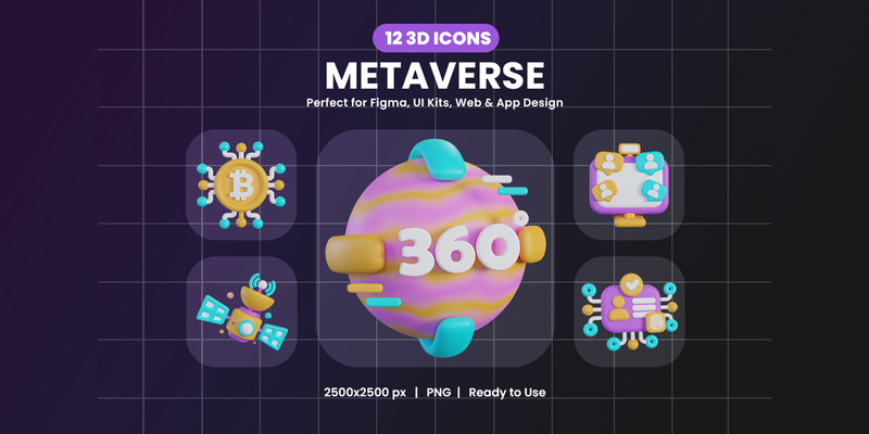 Metaverse 3D Icon Pack Design 7841 - Features Image 1