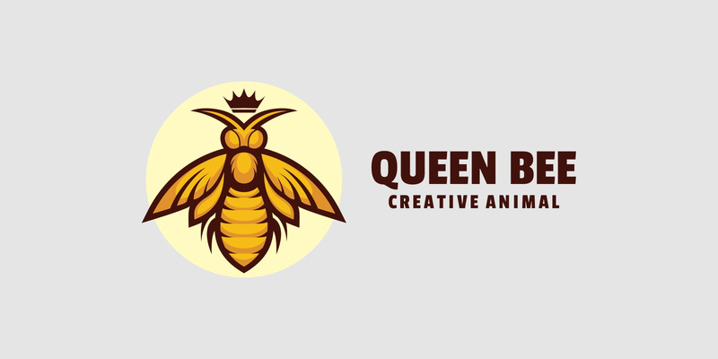 Logotipo simples da mascote da abelha rainha - Features Image 1