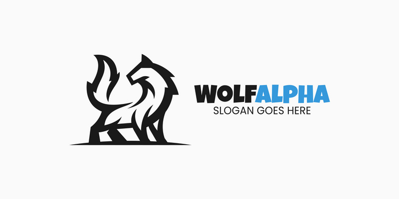Loup Alpha Line Art Logo Style - Caractéristiques de l’image 1