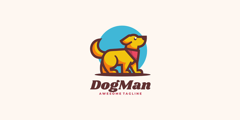 Dog Man Simple Mascot Logo - Features Image 1