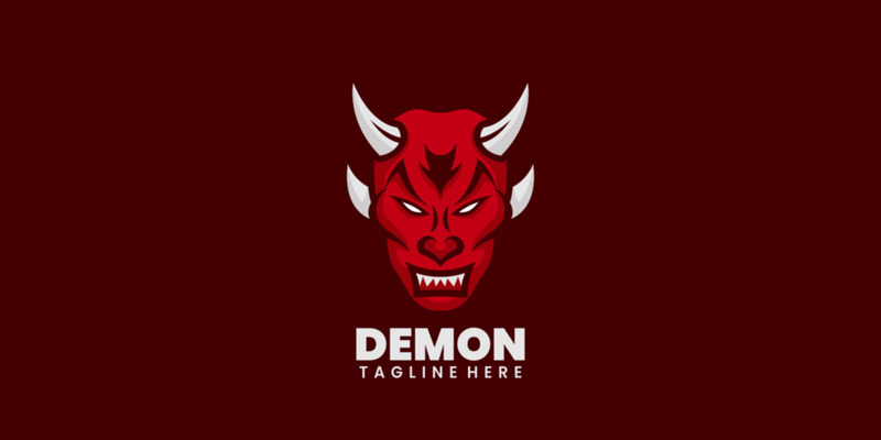 Demon eenvoudig mascotte logo-ontwerp - Features Image 1