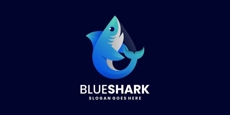 Diseño de logotipo degradado de tiburón azul - Características Imagen 1
