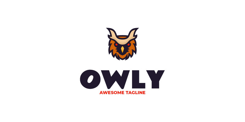 Modello di logo mascotte semplice Owlco 2 - Caratteristiche Immagine 1