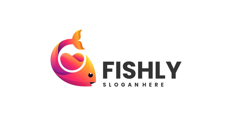 Vector fisk gradient färgglada logotyp - Features Image 1