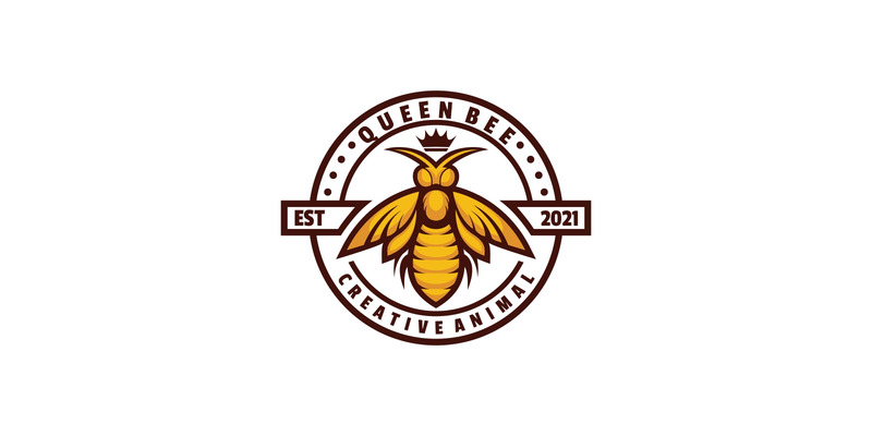 Bienenkönigin im Vintage-Logo-Stil - Eigenschaften Bild 1