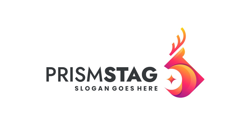 Design moderno del logo colorato del cervo sfumato 471 - Caratteristiche Immagine 1