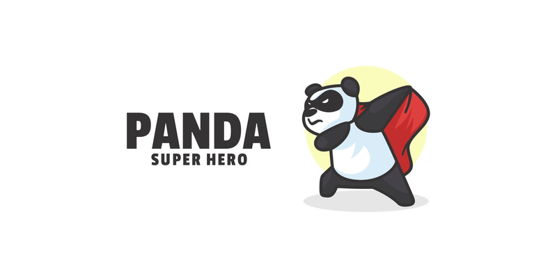 Panda Super Hero Cartoon Logo - Features Image 1