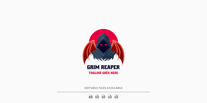 Logo mascotte semplice Grim Reaper 2 - Caratteristiche Immagine 1