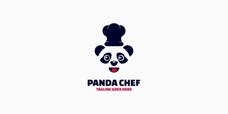 Logo mascotte semplice di Panda Chef - Caratteristiche Immagine 1