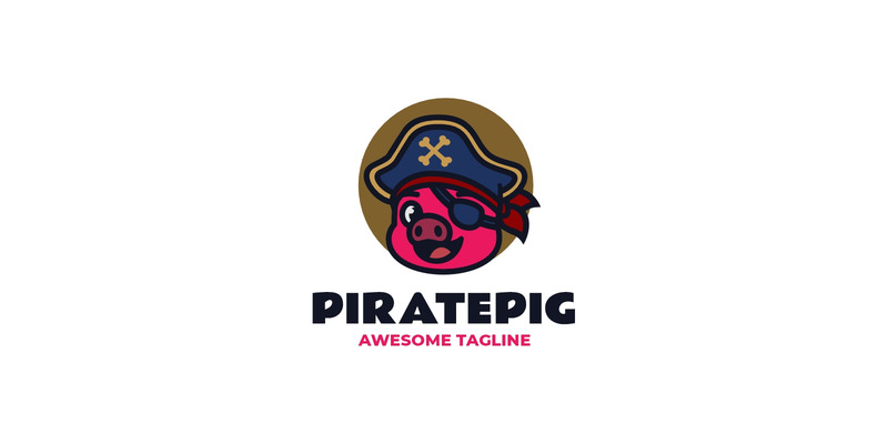 Mascot Pirate Pig Logo Design - Features Image 1