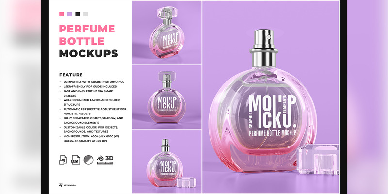 Perfume Bottle Mockup Design 87 - Features Image 1