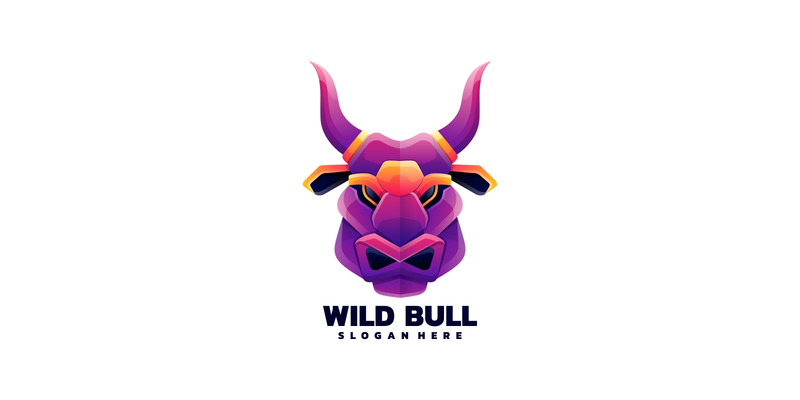 Gradientowe logo dzikiego byka - Obraz funkcji 1