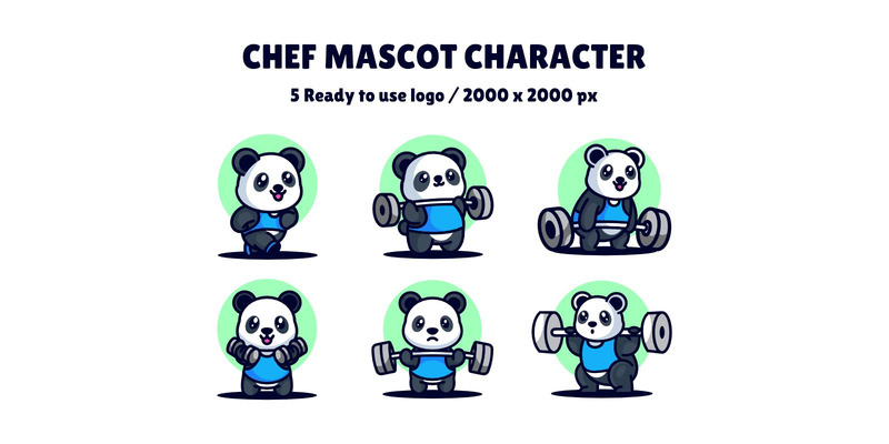 Cute Panda Mascot Character Logo Design - Features Image 1