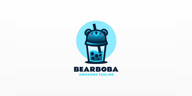 Bear Boba Gradient Colorful Logo - Features Image 1