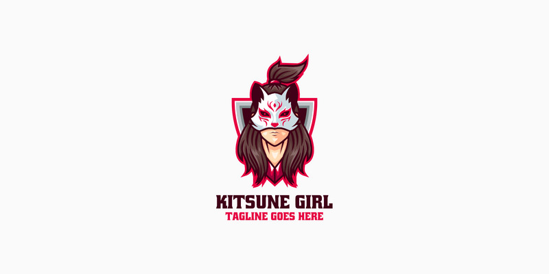 Logo mascotte dei cartoni animati della ragazza Kitsune - Caratteristiche Immagine 1