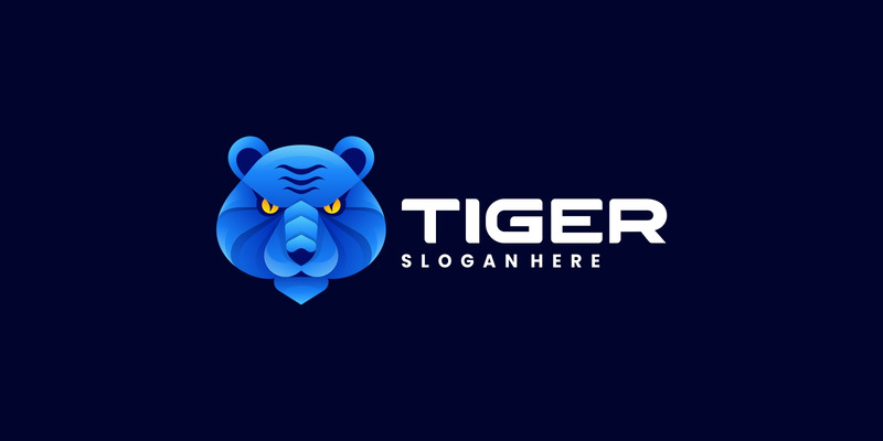 Design del logo a gradiente di testa di tigre - Caratteristiche Immagine 1