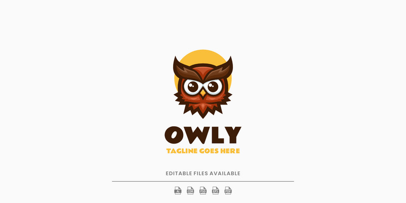 Owly enkel maskot logotyp mall - Features Image 1