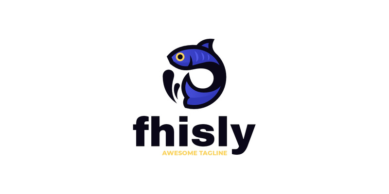 Rybi prosty maskotka logo - Obraz funkcji 1