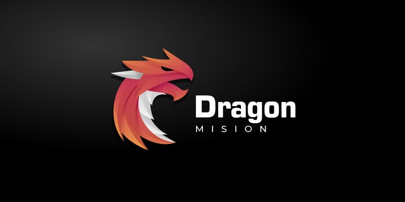 Vector Draak Verloop Logo Sjabloon - Features Image 1
