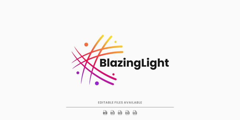 Logo artistico della linea di luce sfolgorante - Caratteristiche Immagine 1