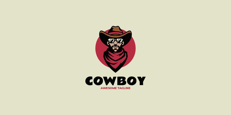 Mascot Cowboy Man Logo Design - Features Image 1