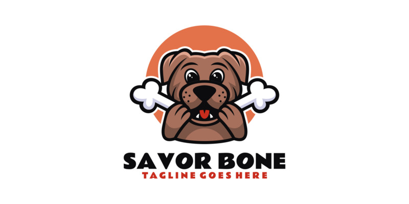 Savor Bone Mascot Cartoon Logo - Features Image 1