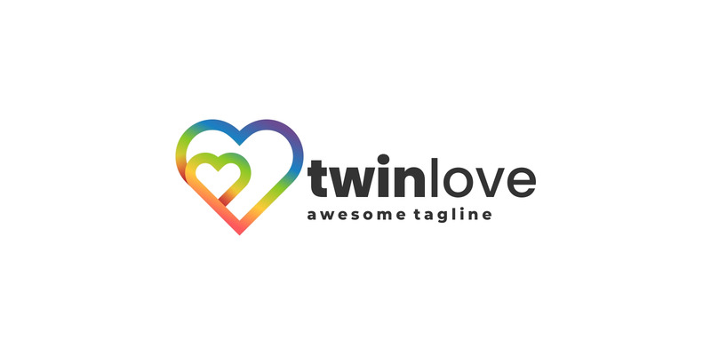 Twin Love Line Art Barevné Logo - Features Image 1