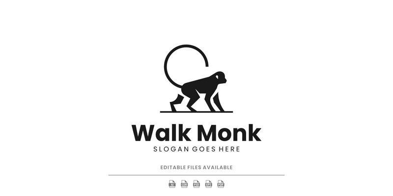 Monkey Walk Silhouette Logo Design - Features Image 1