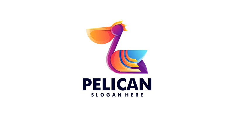 Vector Pelican Gradient färgglad logotyp stil - Features Image 1
