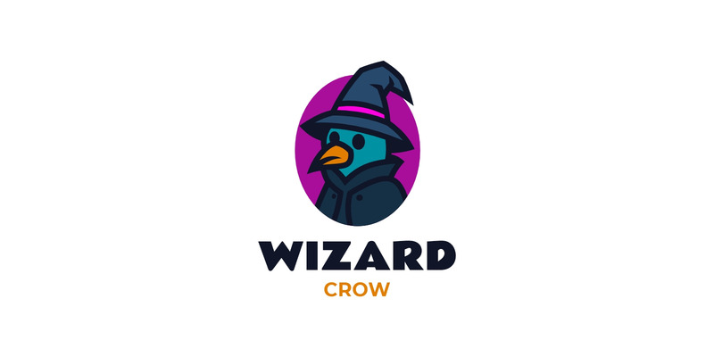Wizard Crow Mascot Logo Design - Features Image 1