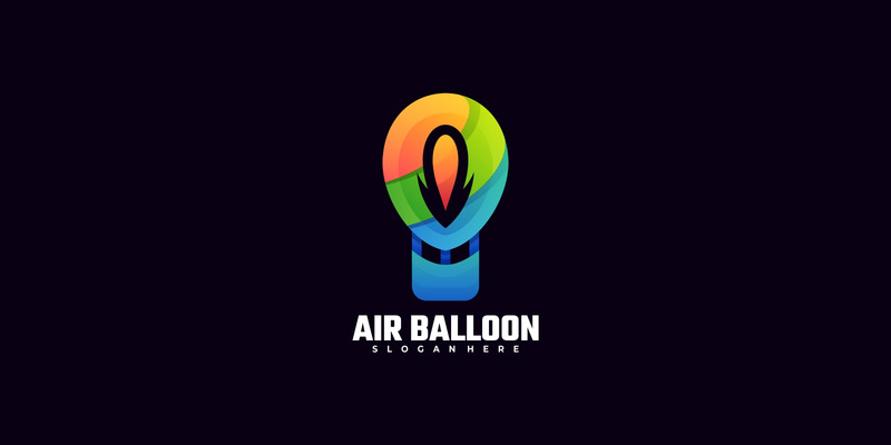 Logo colorato sfumato di mongolfiera - Caratteristiche Immagine 1